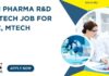 Sun Pharma R&D Biotech Job For MSc, MTech - Apply Online