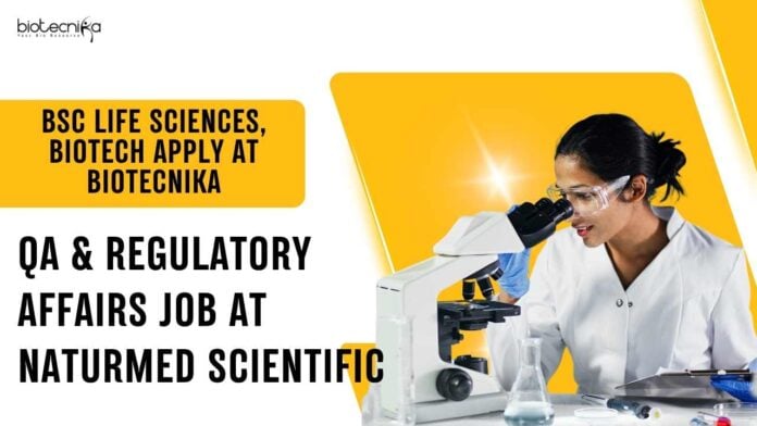 QA Regulatory Affairs Job at NaturMed Scientific