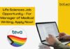 Life Sciences Job Opportunity - For Manager of Medical Writing, Apply Now!