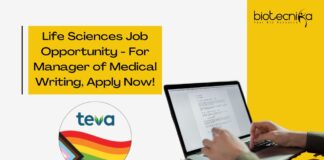 Life Sciences Job Opportunity - For Manager of Medical Writing, Apply Now!