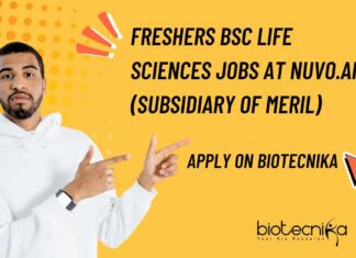 Freshers BSc Life Sciences Jobs at Nuvo.AI