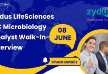 Zydus LifeSciences QC Microbiology Analyst Walk-In-Interview 