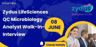 Zydus LifeSciences QC Microbiology Analyst Walk-In-Interview 