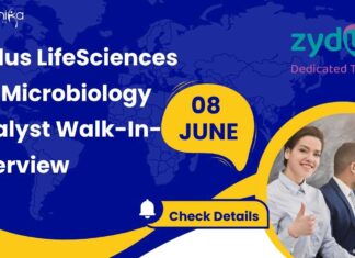Zydus LifeSciences QC Microbiology Analyst Walk-In-Interview 