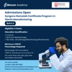 Syngene Ramaiah Certificate Program in Sterile Manufacturing Batch 4 Admissions Open!