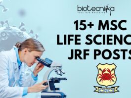 15+ MSc Life Sciences JRF Posts at Chittaranjan National Cancer Institute (CNCI)