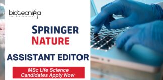 Assistant Editor Job Role at Springer Nature |MSc Life Science Candidates Apply Now
