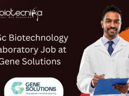 BSc Biotechnology Laboratory Job at Gene Solutions