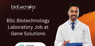 BSc Biotechnology Laboratory Job at Gene Solutions