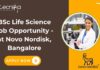 BSc Life Science Job Opportunity