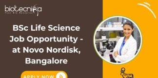 BSc Life Science Job Opportunity