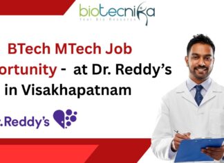 MSc Biochemistry Jobs at Dr Reddy's