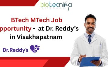 MSc Biochemistry Jobs at Dr Reddy's