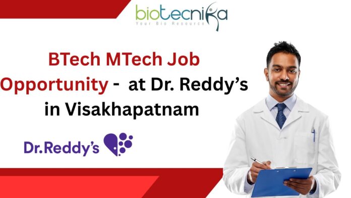 MSc Biochemistry Jobs at Dr Reddy's
