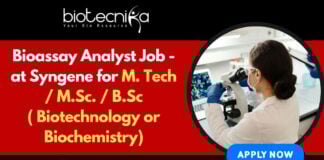 Syngene BSc Biotech Jobs - MSc, MTech Apply Online
