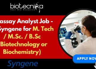 Syngene BSc Biotech Jobs - MSc, MTech Apply Online