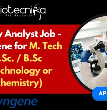 Syngene BSc Biotech Jobs - MSc, MTech Apply Online