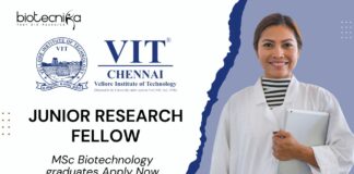 JRF Position for MSc Biotech at VIT for Exosome Research, Apply Now