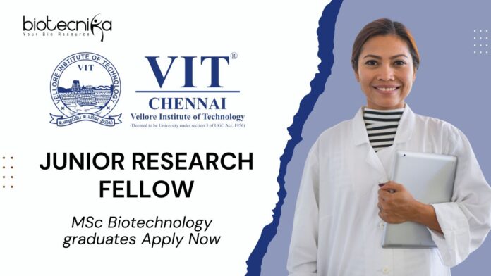 JRF Position for MSc Biotech at VIT for Exosome Research, Apply Now