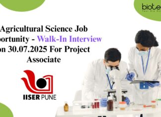 Agricultural Science Job Opportunity - Walk-In Interview on 30.07.2025 For Project Associate