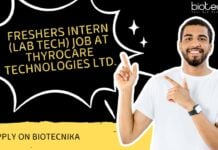 Freshers Intern (Lab Tech) Job at Thyrocare Technologies Ltd