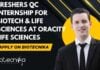 Freshers QC Internship For Biotech & Life Sciences