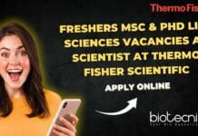 Freshers MSc & PhD Life Sciences Vacancies