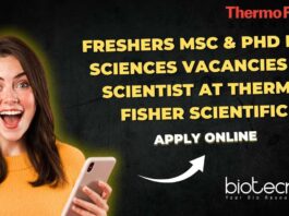 Freshers MSc & PhD Life Sciences Vacancies