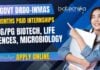 DRDO 6 Months Paid Internships Life Sciences