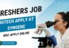 Freshers Biotech Jobs at Syngene
