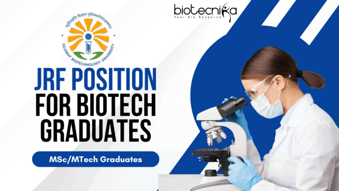 JRF Position at GBU for Biotech Graduates
