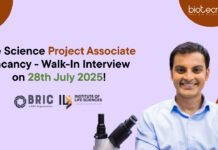 Life Science Project Associate Vacancy - Walk-In Interview on 28th July 2025!