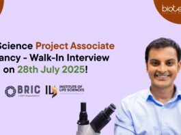 Life Science Project Associate Vacancy - Walk-In Interview on 28th July 2025!