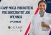 MSc Biotechnology Job Vacancy