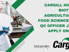 BSc Biotechnology Job Opening