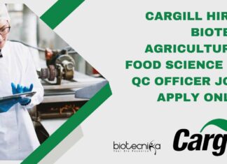 BSc Biotechnology Job Opening