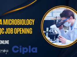 Cipla Microbiology QA/QC Job Opening