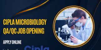 Cipla Microbiology QA/QC Job Opening