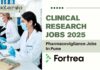 Clinical Research Jobs 2025: Pharmacovigilance Jobs In Pune