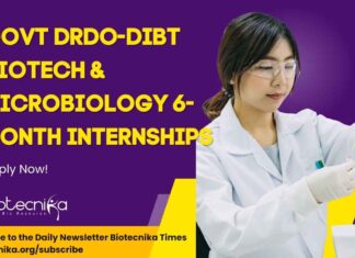 Biotech & Microbiology Internships at DRDO-DIBT