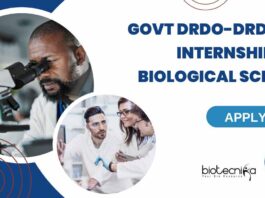 DRDO-DRDE Paid Internships For Biological Sciences