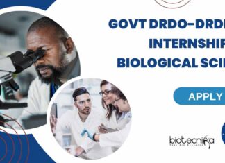 DRDO-DRDE Paid Internships For Biological Sciences