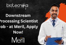 Downstream Processing Scientist Job - at Meril
