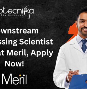 Downstream Processing Scientist Job - at Meril