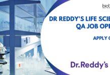 Dr Reddy's Life Sciences QA Job