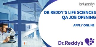 Dr Reddy's Life Sciences QA Job