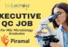 Executive QC Job at Piramal for MSc Microbiology Graduates
