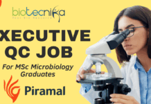 Executive QC Job at Piramal for MSc Microbiology Graduates