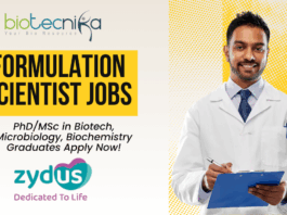 Formulation Scientist Jobs at Zydus Vaccine R&D Apply Now