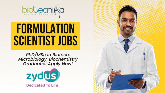 Formulation Scientist Jobs at Zydus Vaccine R&D Apply Now